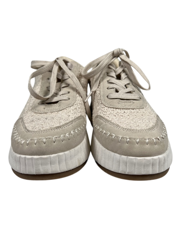 Dolce Vita Women's Taupe/Beige Crochet Knit Fredi Lace Up Sneakers - 9 image 2