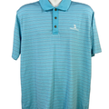 Pebble Beach Men's Blue Striped Short Sleeve Athletic Golf Polo - L