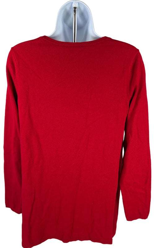 J.Jill Women’s Red Ribbed Side Long Sleeve Sweater - XS image 3