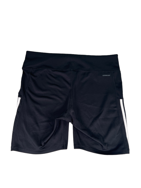 Adidas Women's Black/White Striped Aeroready Pull On Athletic Shorts - 2XL image 2