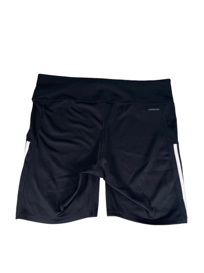 Adidas Women's Black/White Striped Aeroready Pull On Athletic Shorts - 2XL image 2