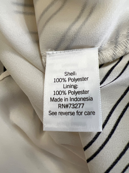 Nine West Women's Ivory/Black Striped Sleeveless V-Neck Tank Top - M image 4