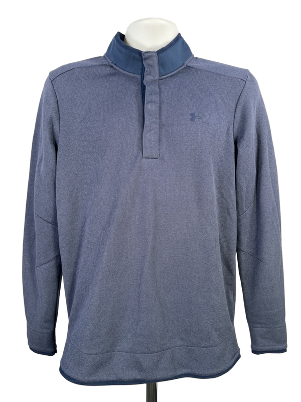 Under Armour Men's Blue Coldgear Long Sleeve Snap Quarter Button Jacket - M