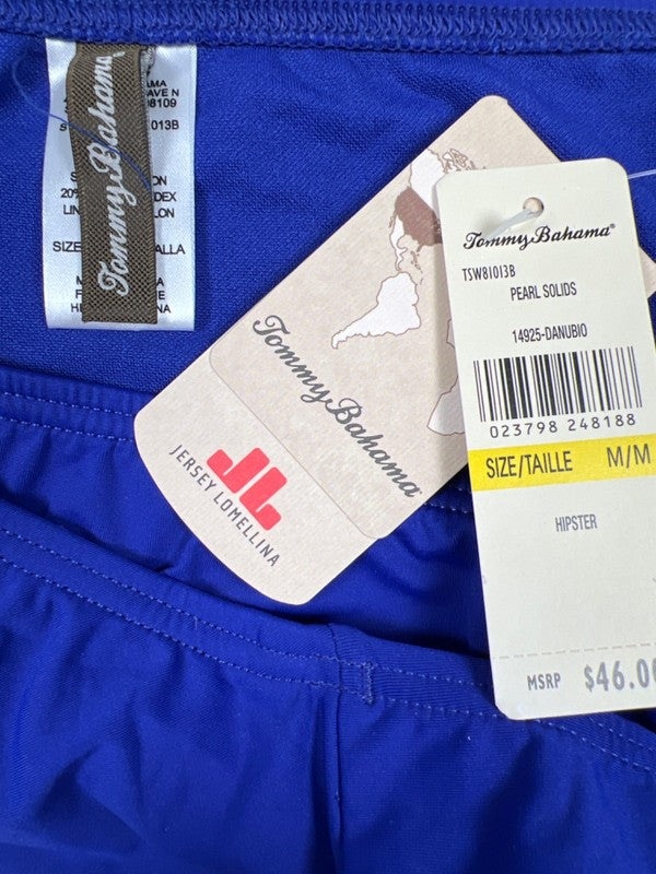 Tommy Bahama Women's Blue Pearl Solids Hipster Bikini Swim Bottoms - M image 3