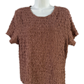 Torrid Women's Brown Textured Short Sleeve Shirt - Plus 0