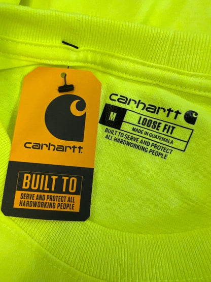 Carhartt Men's Bright Green Loose Heayweight Pocket Front Long Sleeve Shirt - M image 3