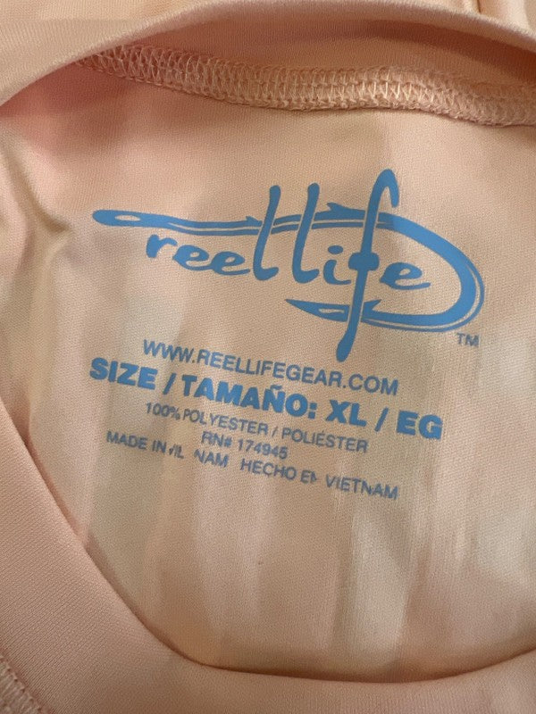 Reel Life Men's Orange Long Dleeve Fising Graphic Shirt - XL image 3