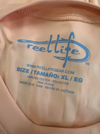 Reel Life Men's Orange Long Dleeve Fising Graphic Shirt - XL image 3