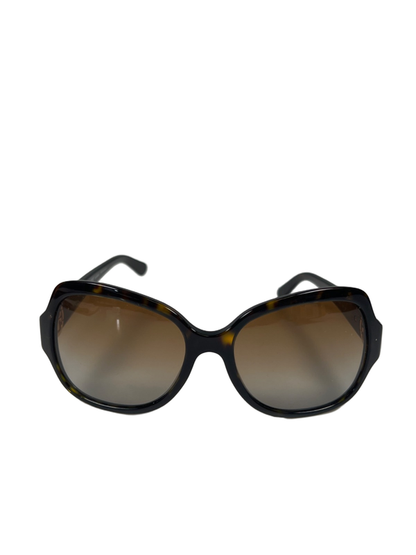 Tory Burch Women's Black Tortoise Frame Gold Logo Sunglasses W/ Case image 2