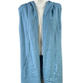 Cyrus Women's Blue Sleeveless Hooded Tunic Shirt - S