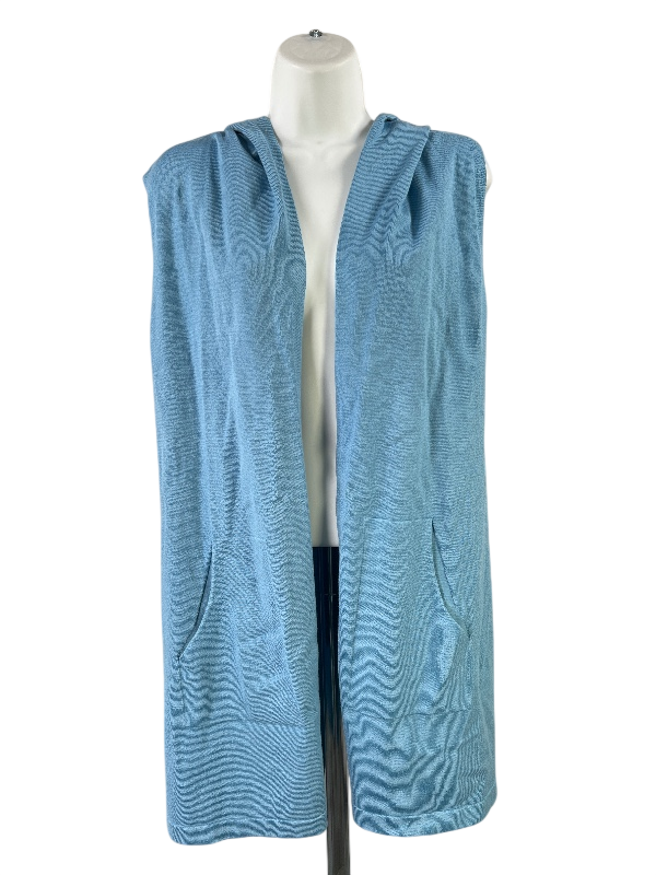 Cyrus Women's Blue Sleeveless Hooded Tunic Shirt - S