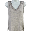 White House Black Market Women’s Gray Heather Beaded Trim Tank Top - XS