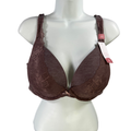 Cacique Women's Purple Heathered Lace Boost Plunge Bra - 42DD