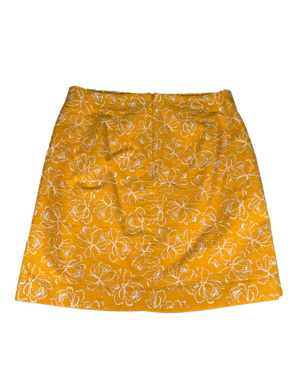 Ann Taylor Women's Yellow/Gold Floral Straight Skirt - 8 image 2