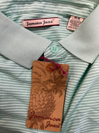 Jamaica Jaxx Men's Green Ribbed Short Sleeve Polo Shirt - M image 3