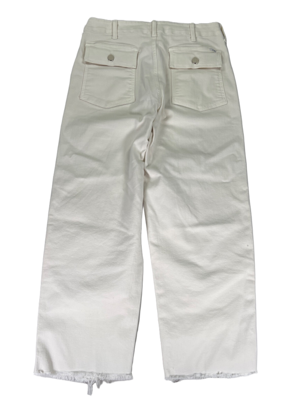 Mother Women's White/Ivory Patch Pocket Private Ankle Fray Button Fly Jeans - 29 image 2