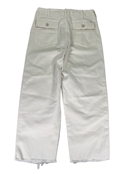 Mother Women's White/Ivory Patch Pocket Private Ankle Fray Button Fly Jeans - 29 image 2