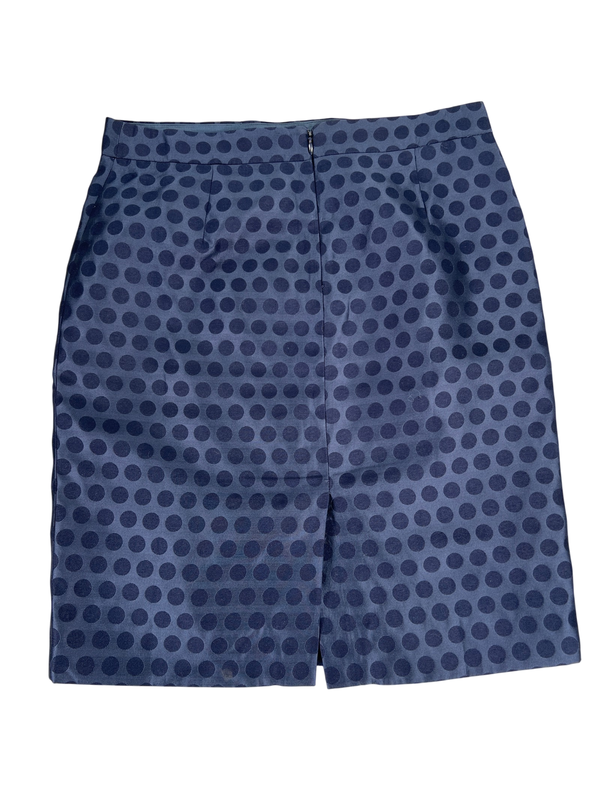 J.Crew Women's Blue Polka Dot The Pencil Skirt - 4 image 2