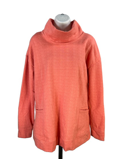 Columbia Women's Orange Long Sleeve Funnel Neck Pullover Sweatshirt - XXL