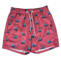 Hollister Men's Pink Walrus Print Stretch Lined Tie Waist Swim Trunks - XS