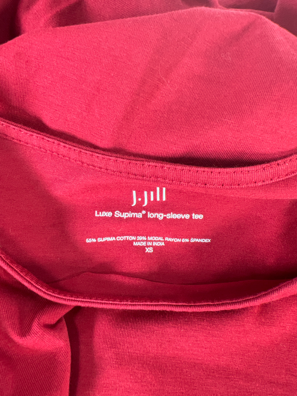 J.Jill Women’s Red Luxe Supima Long Sleeve T-Shirt - XS image 3