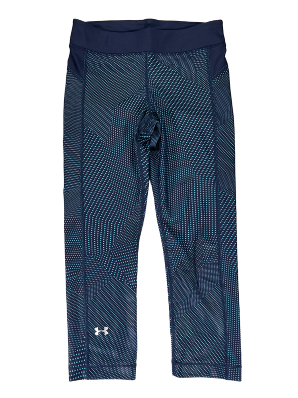 Under Armour Women's Blue HeatGear Printed Capri Athletic Leggings - S