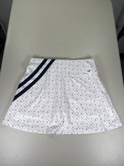 Callaway Women's White/Blue Strawberry Stretch Pull On Lined Golf Skirt - M image 2