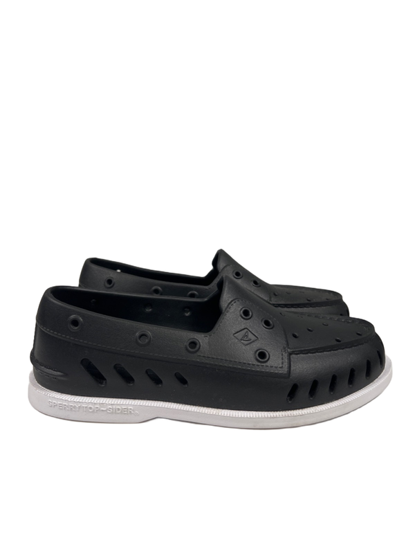 Sperry Women's Black/White Top Sider Float Boat Slip On Shoes - 10