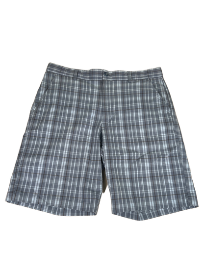 Greg Norman Men's Blue Plaid Golf Shorts - 34
