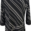 White House Black Market Women’s Black Striped Long Sleeve Tunic Blouse - S