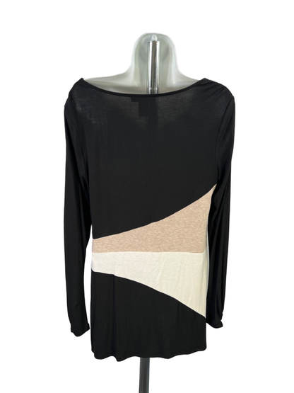 White House Black Market Women's Black/Beige Long Sleeve Shirt - S image 2