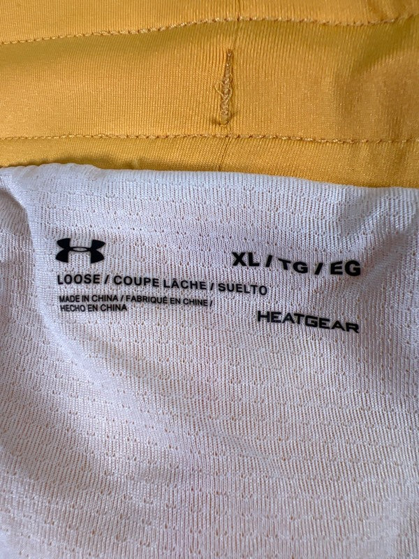 Under Armour Women's Yellow/Gold HeatGear Fly-By Lined Athletic Shorts - XL image 3