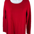 J.Jill Women’s Red Ribbed Side Long Sleeve Sweater - XS