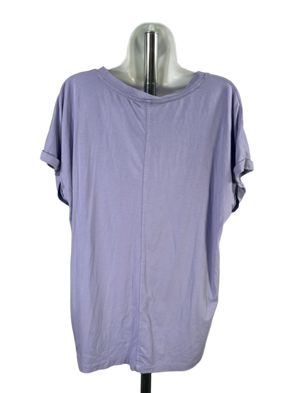 Banana Republic Women's Purple Short Sleeve V-Neck T-Shirt - XL image 2