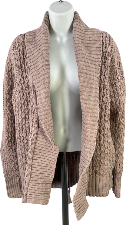 Banana Republic Women’s Light Brown Cable Knit Cardigan Sweater - S