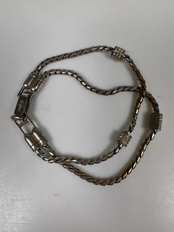 Brighton Women's Silver Plated Twisted Rope Rhinestone Bracelet image 3