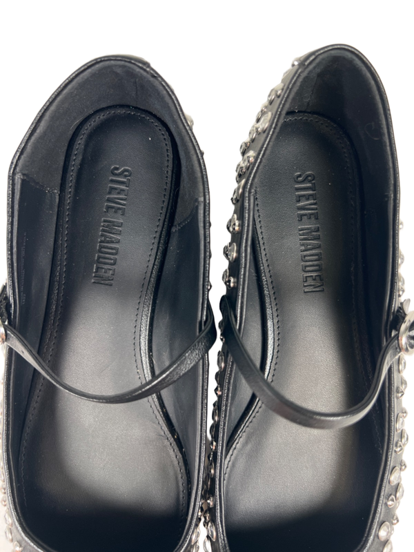 Steve Madden Women's Black Maple Rhinestone Mary Jane Ballet Flats - 8 image 3