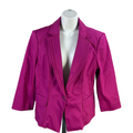 White House Black Market Women's Purple One-Button Elbow Sleeve Blazer - 14