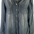 Chico’s Women’s Light Blue Chambray Button Up Top - 0/US S