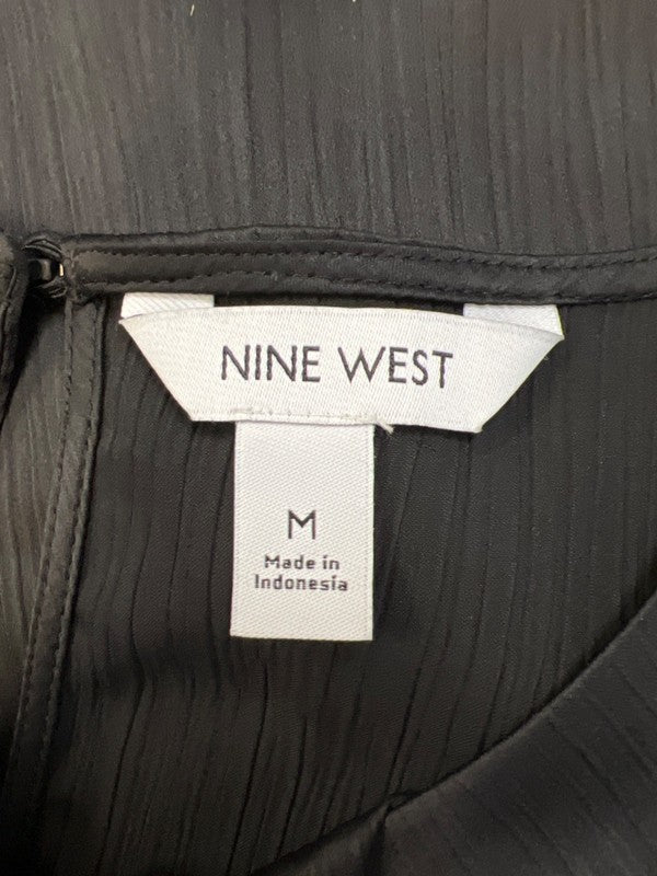 Nine West Women's Black Sleeveless Twist Keyhole Front Blouse - M image 3