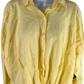 NEW YFB Women’s Yellow Long Sleeve Button Up Twisted Button Blouse - XS
