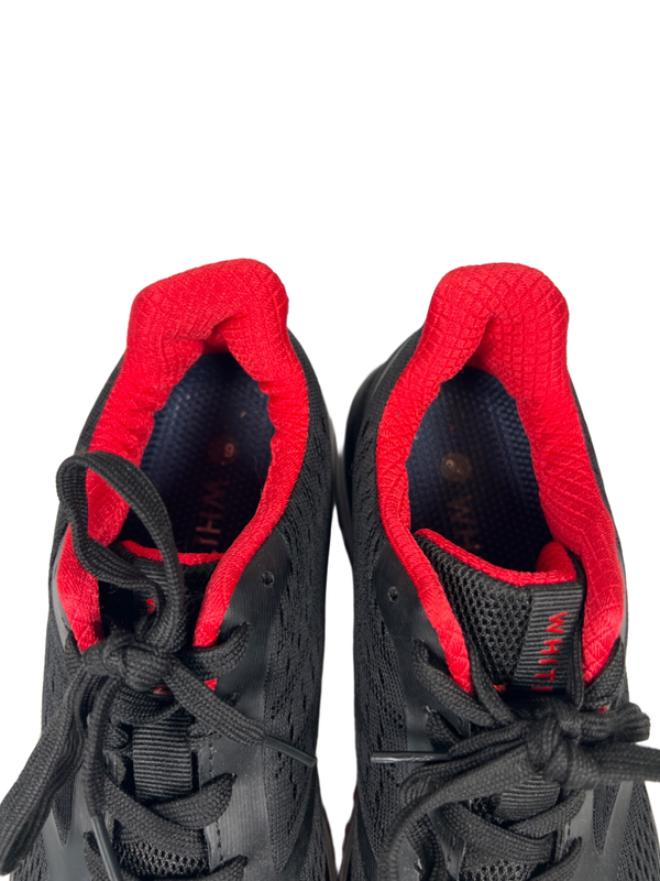 WHITIN Women's Black/Red Mesh Lace Up Athletic Sneakers - 39/US 9 image 3