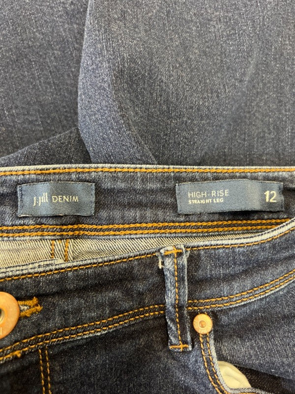 J.Jill Women's Medium Wash High Rise Straight Leg Denim Jeans - 12 image 3