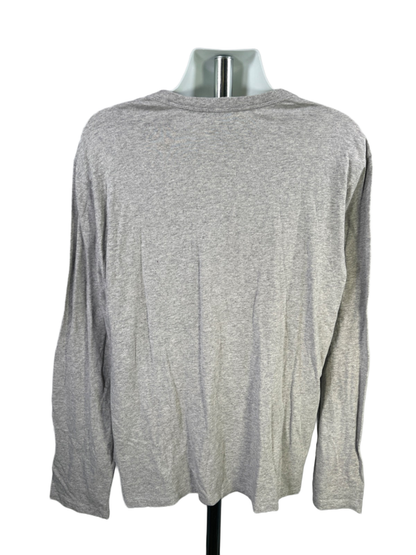 Gap Men's Gray Quarter Button Long Sleeve Shirt - XXXL image 2