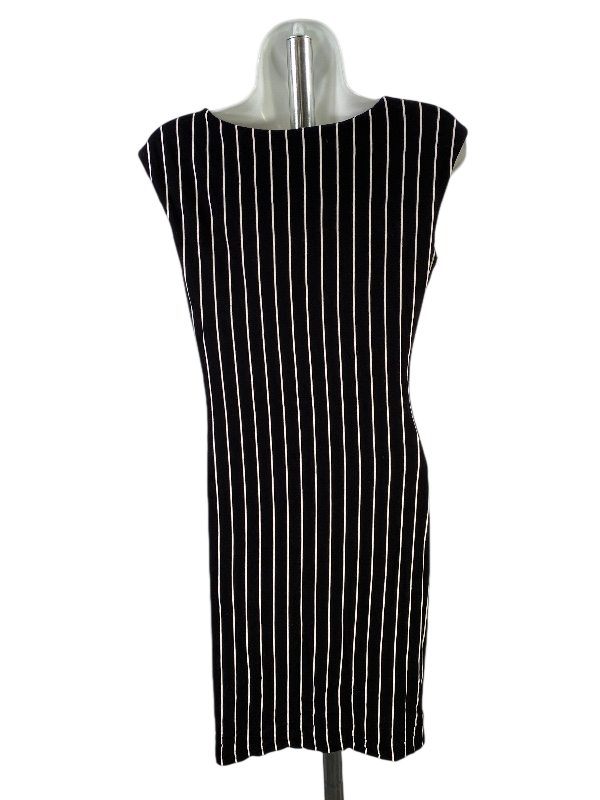 Calvin Klein Women's Black Striped Sleeveless Sheath Shirt Dress - 2 image 2