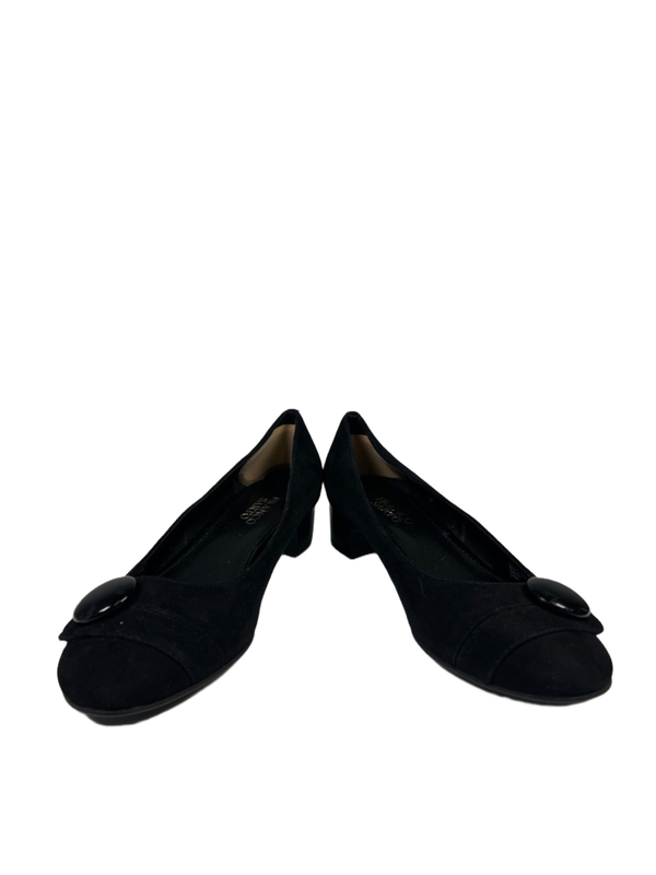 Franco Sarto Women's Black Faux Suede Asia Block Pump Heels - 8.5 image 6