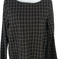 J.Jill Women’s Black Long Button Sleeve Ponte Shirt - M Petite