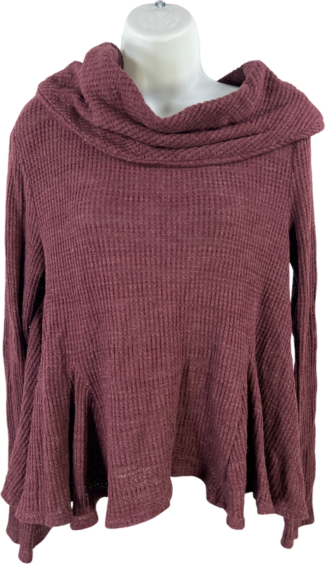 Anthropologie 9-H15 Women’s Purple Waffle Knit Cowl Neck Sweater - XS