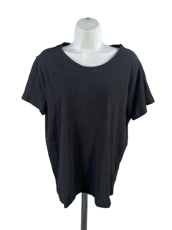 J.Crew Women's Black Girlfriend Tee Short Sleeve T-Shirt - L