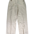 J Crew Women's Beige/Ivory Linen Blend Elastic Sailor Straight Leg Pants - 0